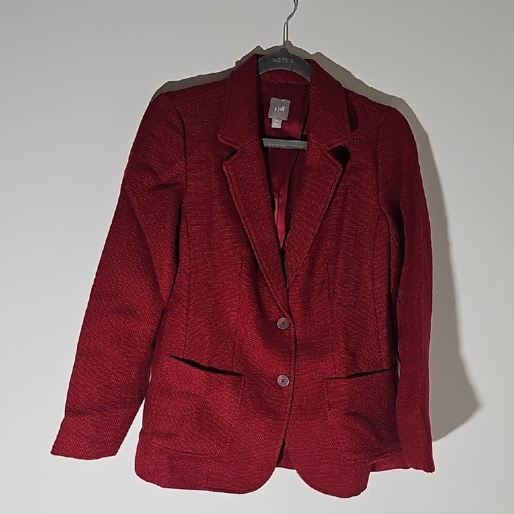 J. Jill Red Textured Blazer